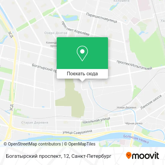 Карта Богатырский проспект, 12