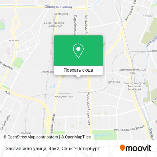 Карта Заставская улица, 46к2