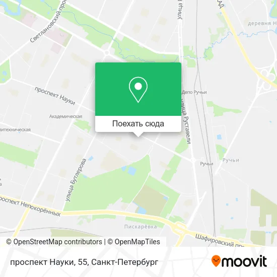 Карта проспект Науки, 55