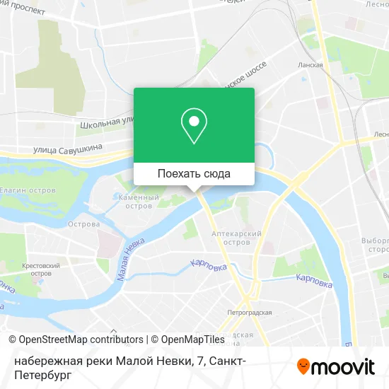 Карта набережная реки Малой Невки, 7