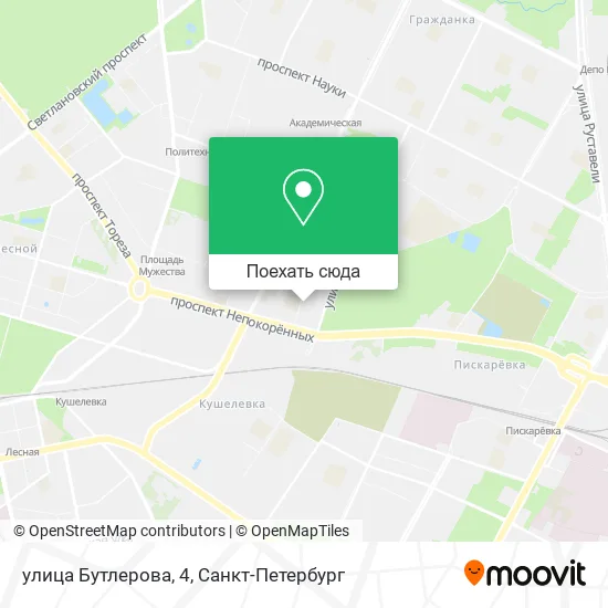 Карта улица Бутлерова, 4