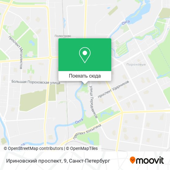 Карта Ириновский проспект, 9
