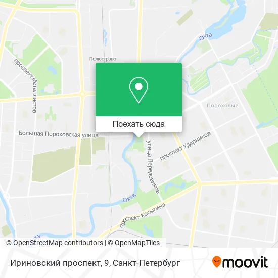 Карта Ириновский проспект, 9