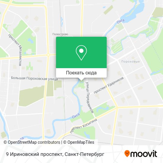 Карта 9 Ириновский проспект