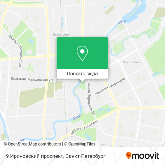 Карта 9 Ириновский проспект