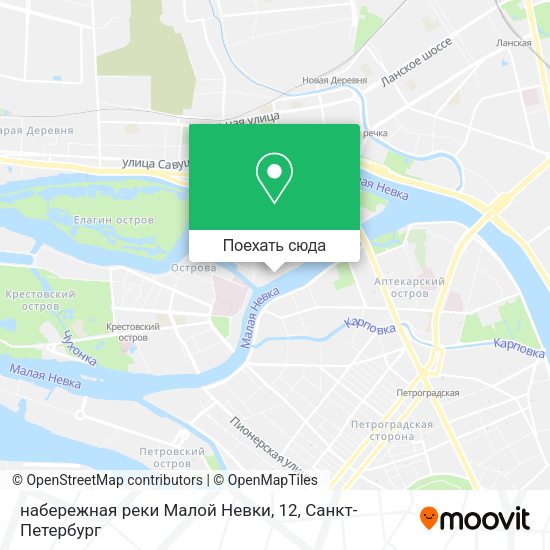 Карта набережная реки Малой Невки, 12