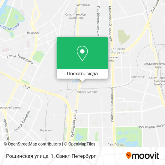 Карта Рощинская улица, 1
