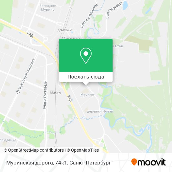 Карта Муринская дорога, 74к1