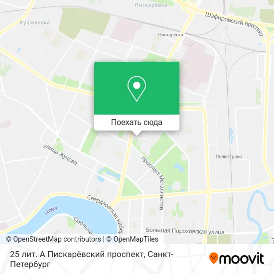 Карта 25 лит. А Пискарёвский проспект