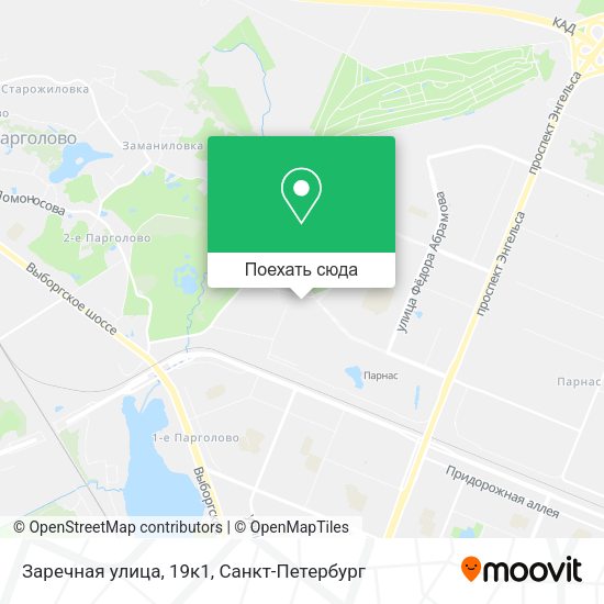 Карта Заречная улица, 19к1