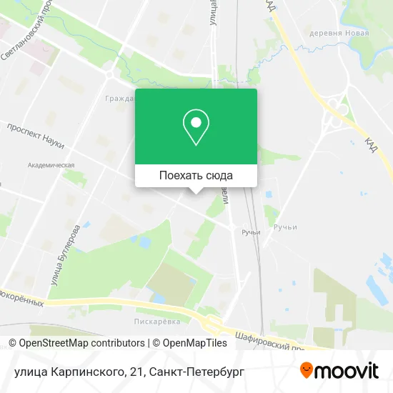Карта улица Карпинского, 21
