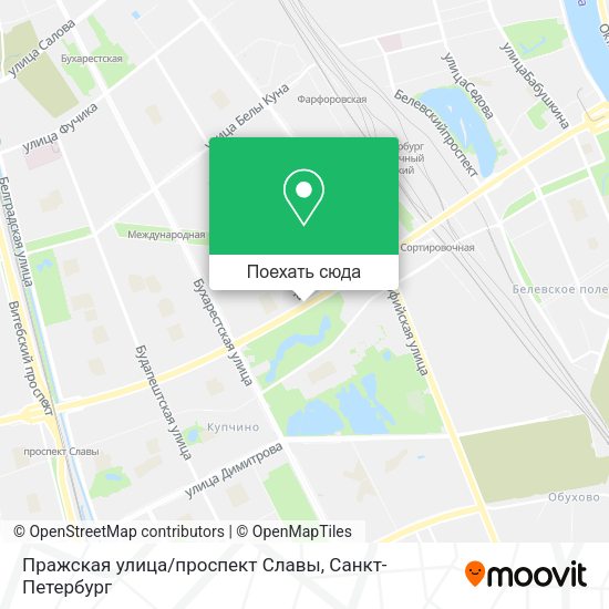 Карта Пражская улица/проспект Славы