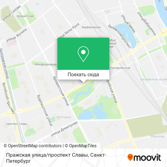 Карта Пражская улица/проспект Славы