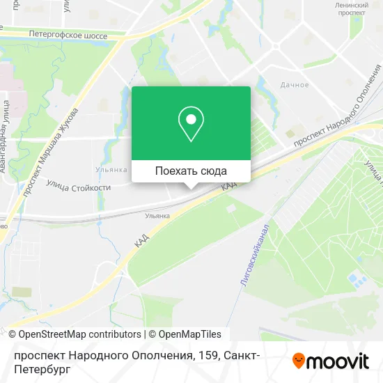 Карта проспект Народного Ополчения, 159