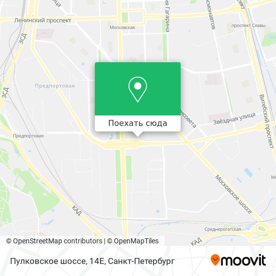 Карта Пулковское шоссе, 14Е