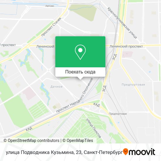 Карта улица Подводника Кузьмина, 23