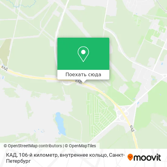 Карта КАД, 106-й километр, внутреннее кольцо
