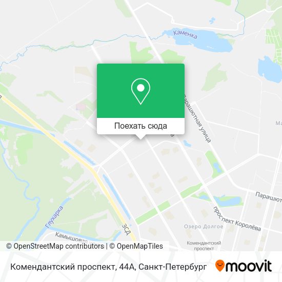 Карта Комендантский проспект, 44А