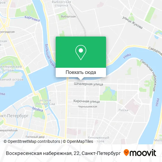 Карта Воскресенская набережная, 22