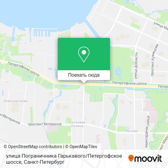 Карта улица Пограничника Гарькавого / Петергофское шоссе