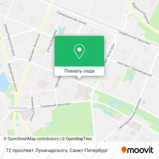 Карта 72 проспект Луначарского