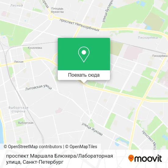 Карта проспект Маршала Блюхера / Лабораторная улица