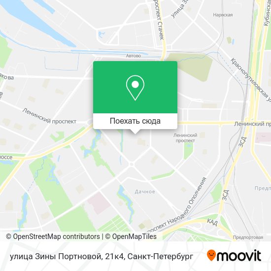 Карта улица Зины Портновой, 21к4