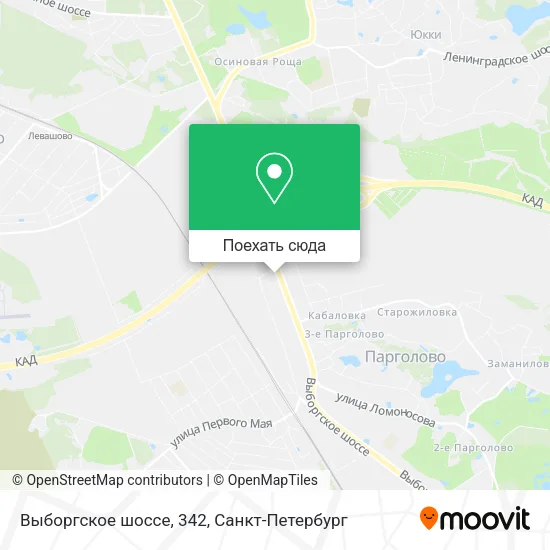 Карта Выборгское шоссе, 342