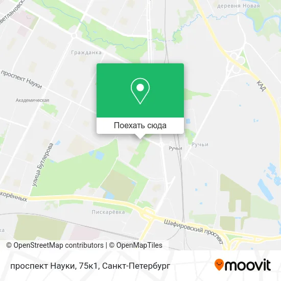 Карта проспект Науки, 75к1