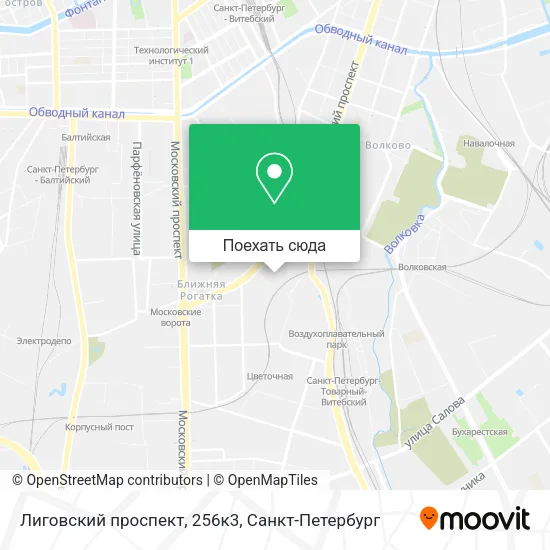 Карта Лиговский проспект, 256к3