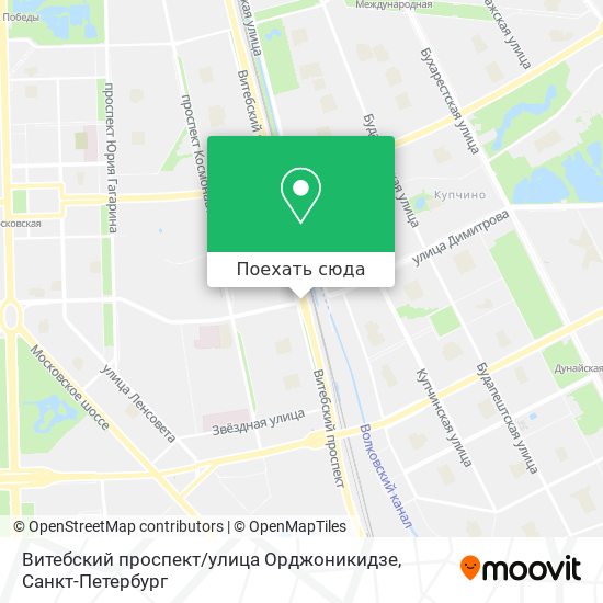Карта Витебский проспект / улица Орджоникидзе
