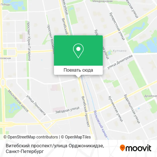 Карта Витебский проспект / улица Орджоникидзе