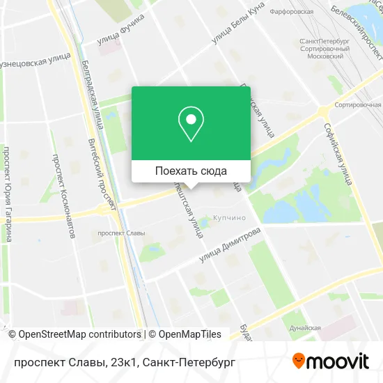 Карта проспект Славы, 23к1