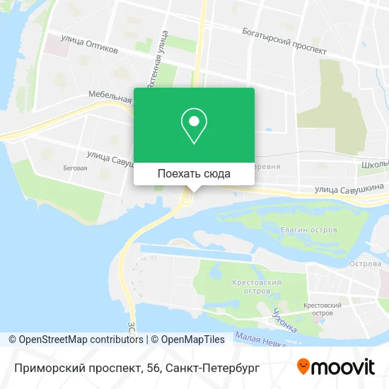 Карта Приморский проспект, 56