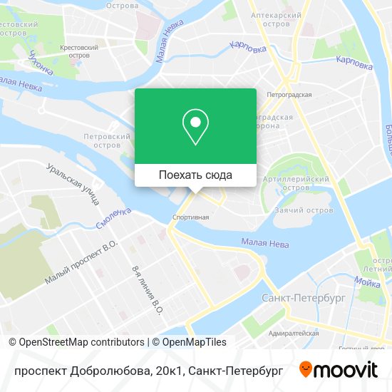 Карта проспект Добролюбова, 20к1