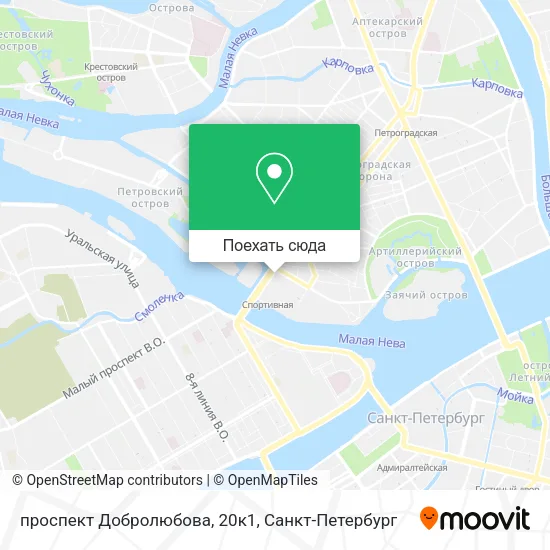 Карта проспект Добролюбова, 20к1
