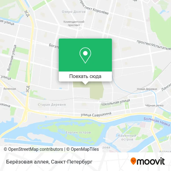 Карта Берёзовая аллея