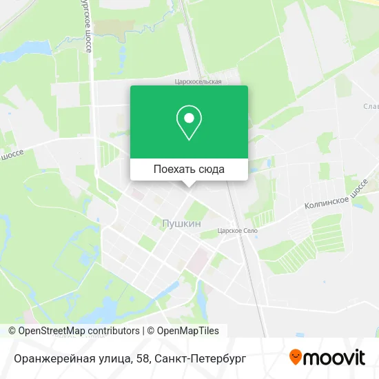 Карта Оранжерейная улица, 58