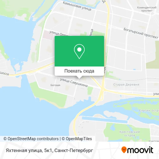 Карта Яхтенная улица, 5к1