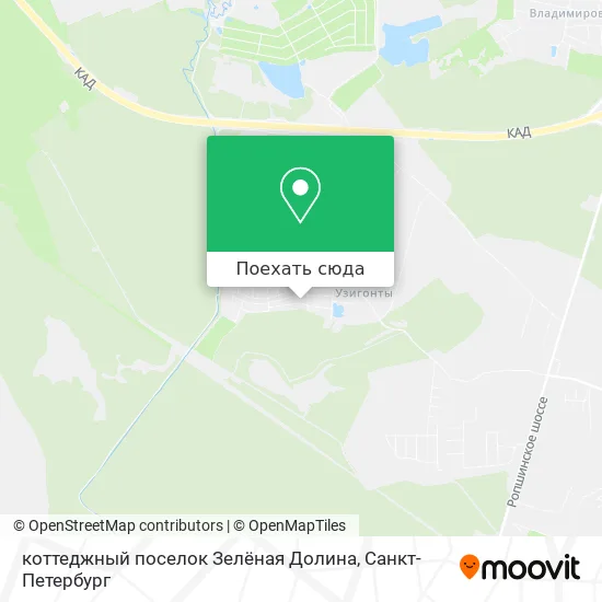 Карта коттеджный поселок Зелёная Долина