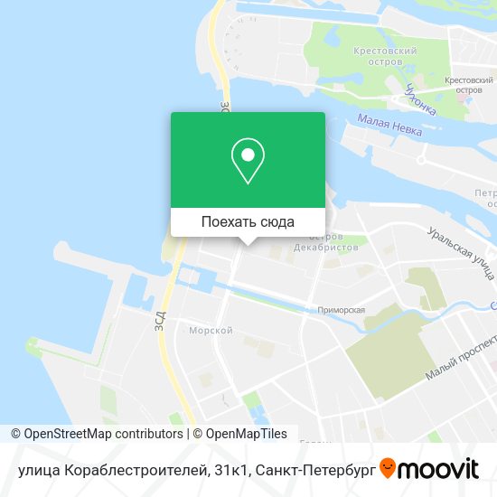 Карта улица Кораблестроителей, 31к1