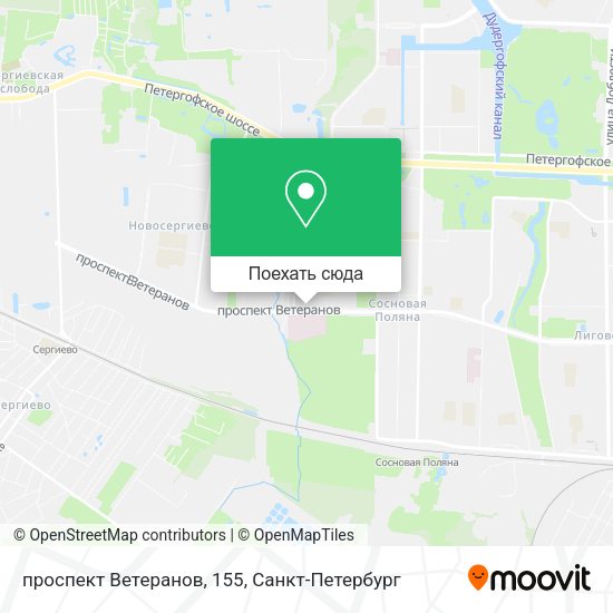 Карта проспект Ветеранов, 155