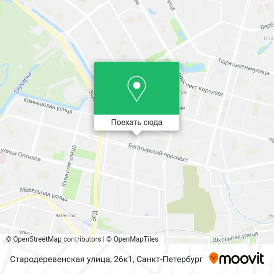 Карта Стародеревенская улица, 26к1
