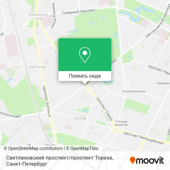 Карта Светлановский проспект / проспект Тореза