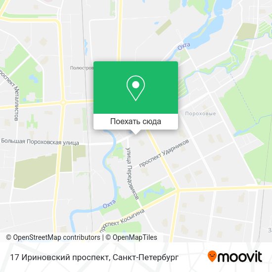Карта 17 Ириновский проспект