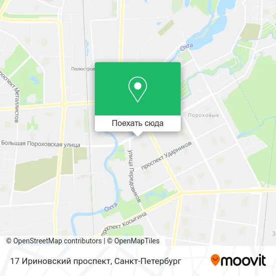Карта 17 Ириновский проспект