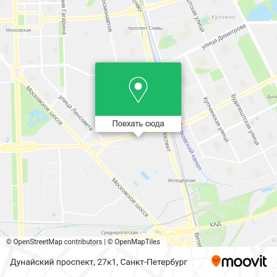 Карта Дунайский проспект, 27к1