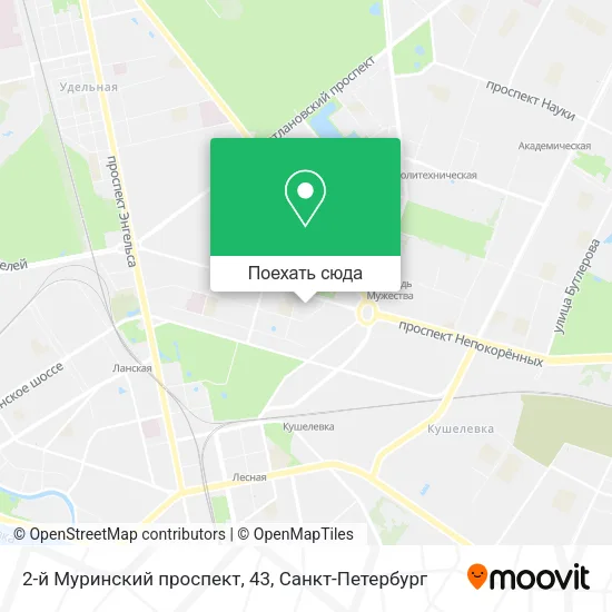 Карта 2-й Муринский проспект, 43
