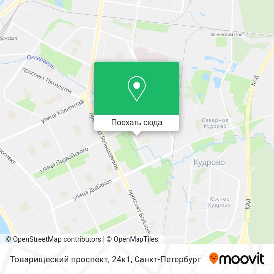 Карта Товарищеский проспект, 24к1