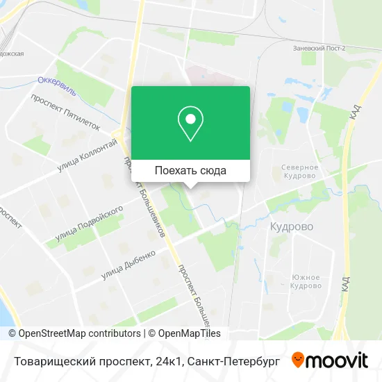 Карта Товарищеский проспект, 24к1